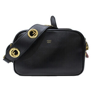 FENDI Cam Crossbody Bag Black Leather